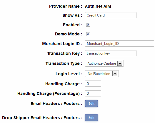 Authorize.net AIM