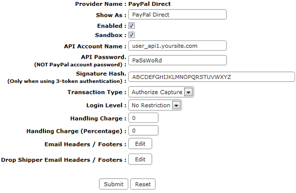 Paypal direct