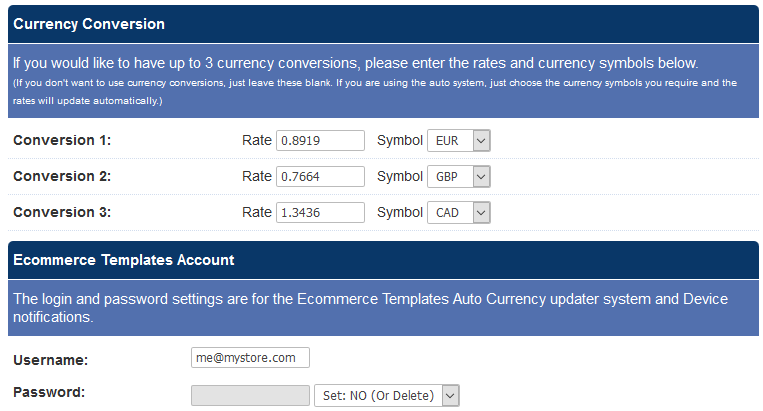 Currency conversion