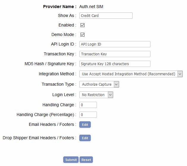 Authorize.net Accept Hosted