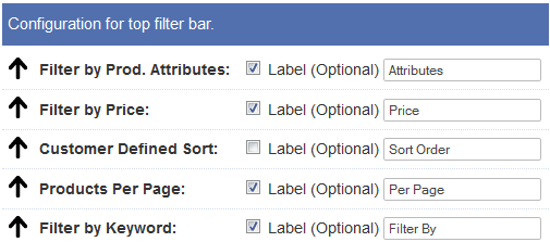 Product Filter Bar
