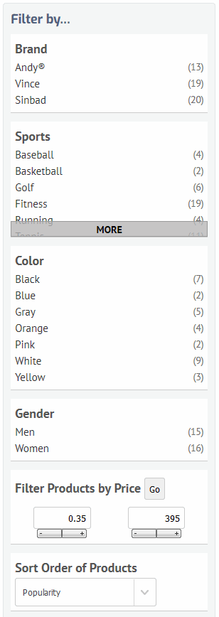 Product Filter Bar