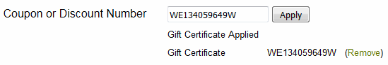 Gift certificate