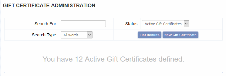 Gift certificate