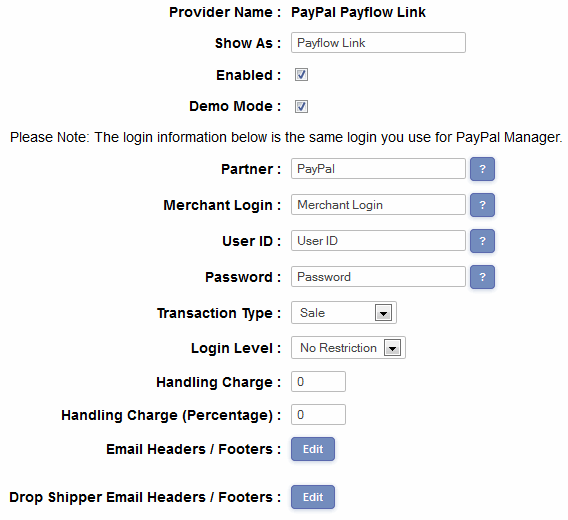 PayPal Payflow Link