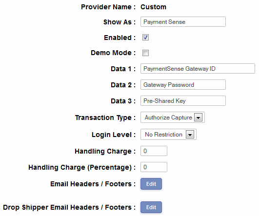 PaymentSense admin