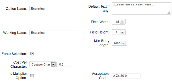 Text input option