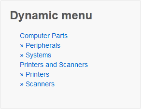 Dynamic menu