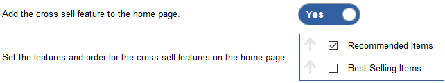 Cross selling on home page